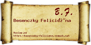 Besenczky Feliciána névjegykártya